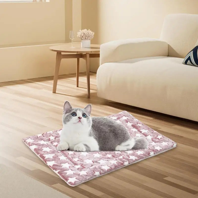 Soft Cat Bed Mats Short Plush Pet Sleeping Bed Mats for Cats Small Dogs Cute Pet Pad Blanket Warm Kitten Cushion Cat Accessories