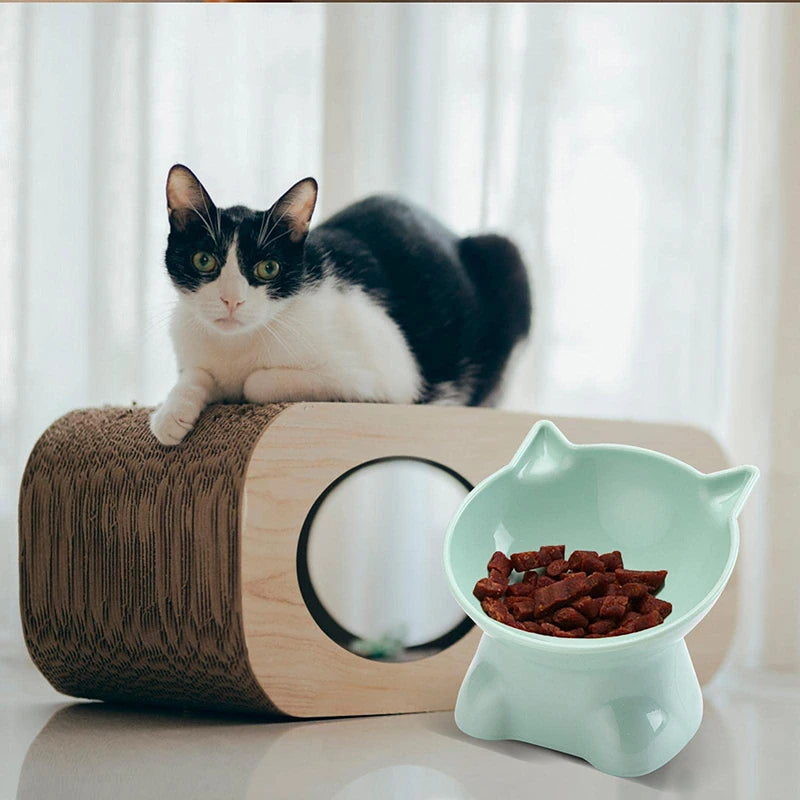 Tilt Tall Cat Bowl Cartoon Non-Slip Neck Guard Cat And Dog Food Bowl Is Easy To Clean And Anti-Spilling Pet Supplies