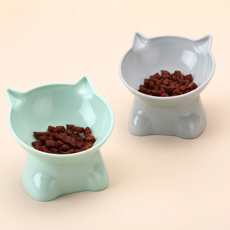 Tilt Tall Cat Bowl Cartoon Non-Slip Neck Guard Cat And Dog Food Bowl Is Easy To Clean And Anti-Spilling Pet Supplies