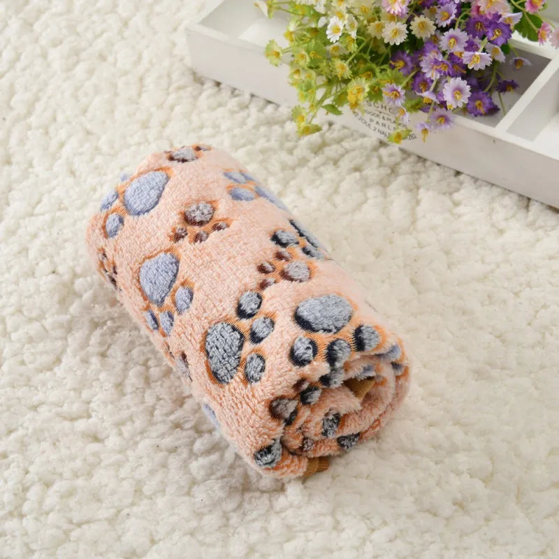 Pet Cat Dog Multi-Size Footprint Pattern Dog Mat Multi-Colored Pet Non-Slip Blanket Warm Universal Soft Training Mat Bed Indoor