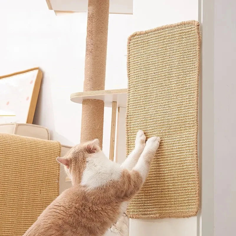 Natural Sisal Cat Scratcher Mat Cat Scratch Mats Horizontal Cat Floor Scratching Pad Rug Protect Couch and Carpets