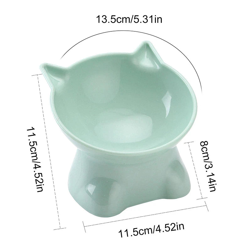 Tilt Tall Cat Bowl Cartoon Non-Slip Neck Guard Cat And Dog Food Bowl Is Easy To Clean And Anti-Spilling Pet Supplies