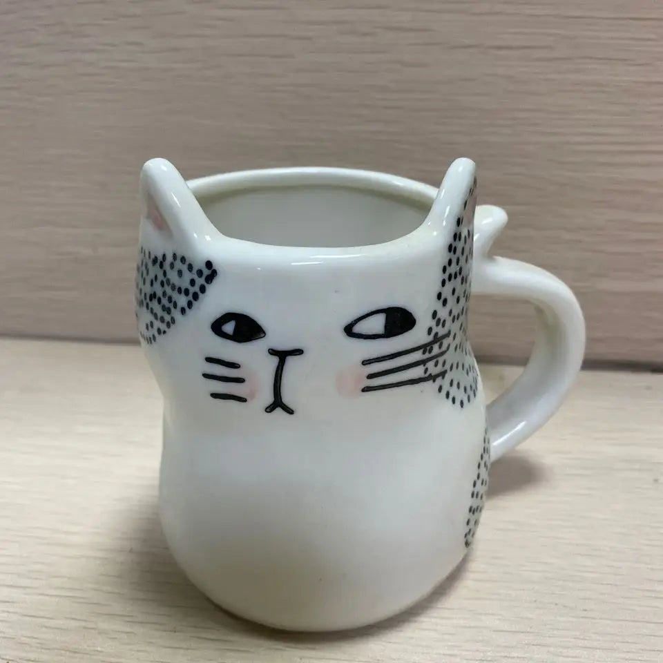 Cat Cup Creative Cute Handdrawn Breakfast Children's Water Cup Pet Ceramic Tea Mug 3D Animal Cartoon Cat Mug Birthday Gift