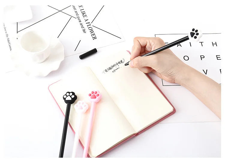 1 Piece Cat Claw Paw Gel Pen Korean Cartoon Creative Cute Kawaii Office School Stationery Sweet Pretty Lovely