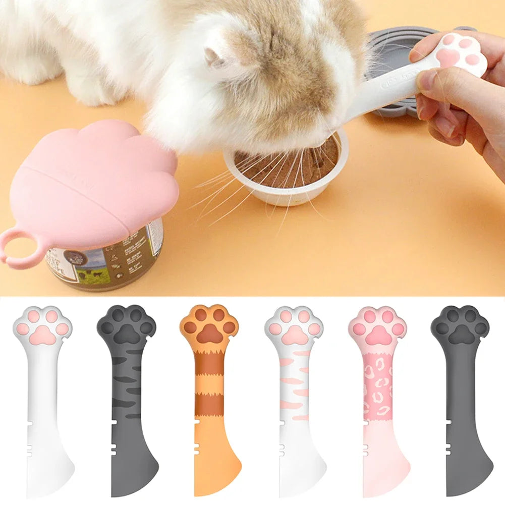 Multifunction Pet Canned Spoon Jar Opener Puppy Feeding Mixing Wet Dry Scoop Cat Dog Accessories Feeder Shovel Pets Tableware