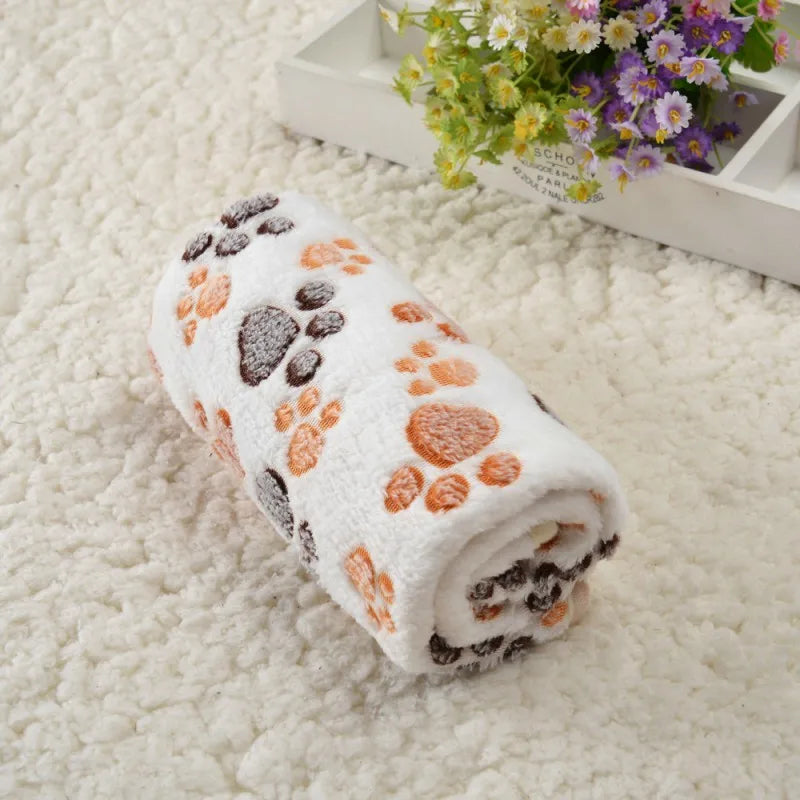 Pet Cat Dog Multi-Size Footprint Pattern Dog Mat Multi-Colored Pet Non-Slip Blanket Warm Universal Soft Training Mat Bed Indoor