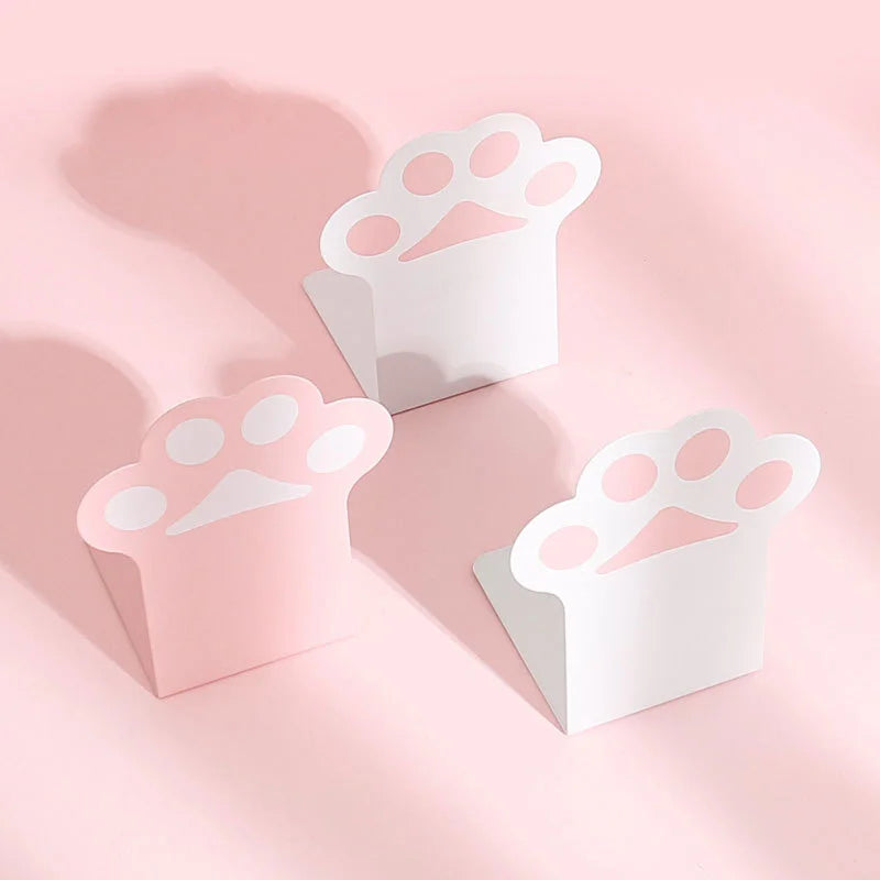 2pcs Creative Cat Paw Bookends Kawaii Anti-skid Book Organizer Desktop Book Support Korean Stationery School Office Supplies