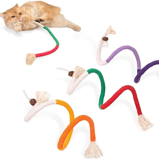 Cat Chew Toys Interactive Molar Cotton Rope Toys Silvervine Cat Teaser Toy Clean Mouth Kitten Play Toy Pet Supplies Accessories