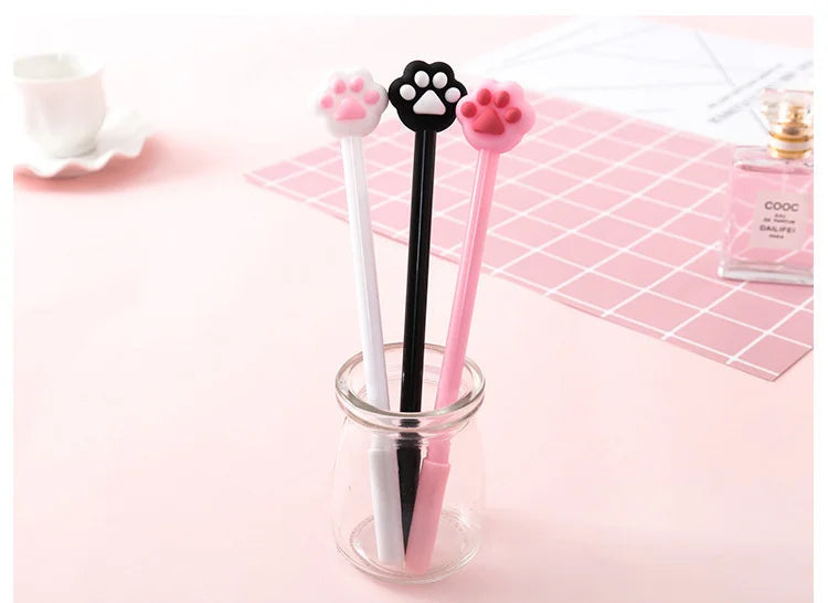 1 Piece Cat Claw Paw Gel Pen Korean Cartoon Creative Cute Kawaii Office School Stationery Sweet Pretty Lovely