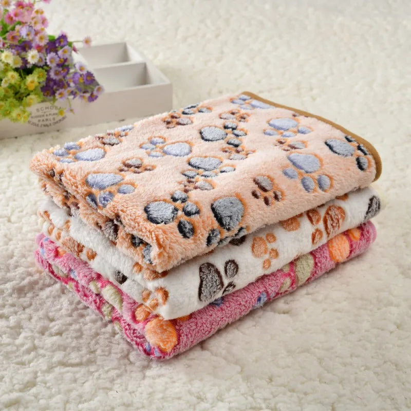 Pet Cat Dog Multi-Size Footprint Pattern Dog Mat Multi-Colored Pet Non-Slip Blanket Warm Universal Soft Training Mat Bed Indoor