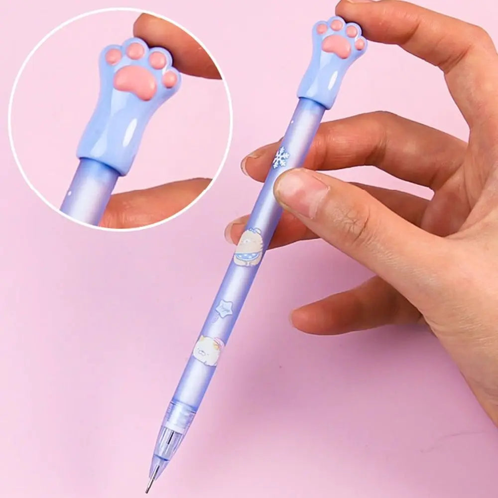 0.5/0.7MM 2B Automatic Pencil Cute Cat Paw Mechanical Pencil Press Type Movable Pencil Sketch Drawing Writing Stationery