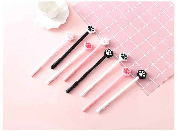 1 Piece Cat Claw Paw Gel Pen Korean Cartoon Creative Cute Kawaii Office School Stationery Sweet Pretty Lovely