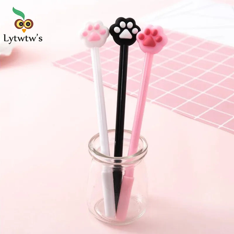 1 Piece Cat Claw Paw Gel Pen Korean Cartoon Creative Cute Kawaii Office School Stationery Sweet Pretty Lovely