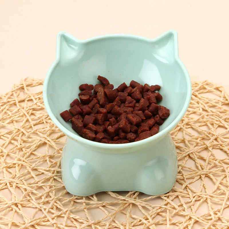 Tilt Tall Cat Bowl Cartoon Non-Slip Neck Guard Cat And Dog Food Bowl Is Easy To Clean And Anti-Spilling Pet Supplies