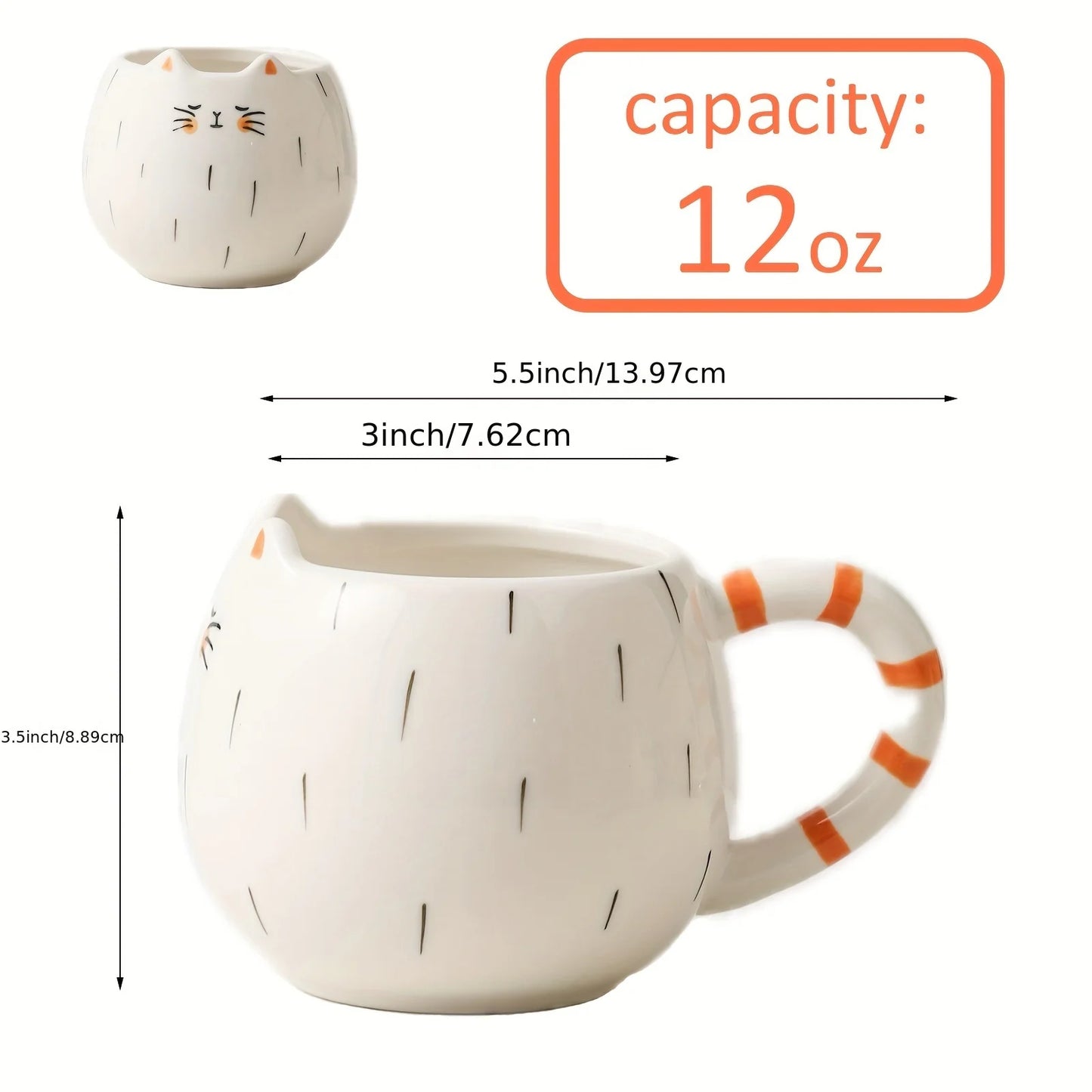 Ceramic water cup, afternoon tea milk coffee milk tea cup, cute cat shaped mug, home drinking set