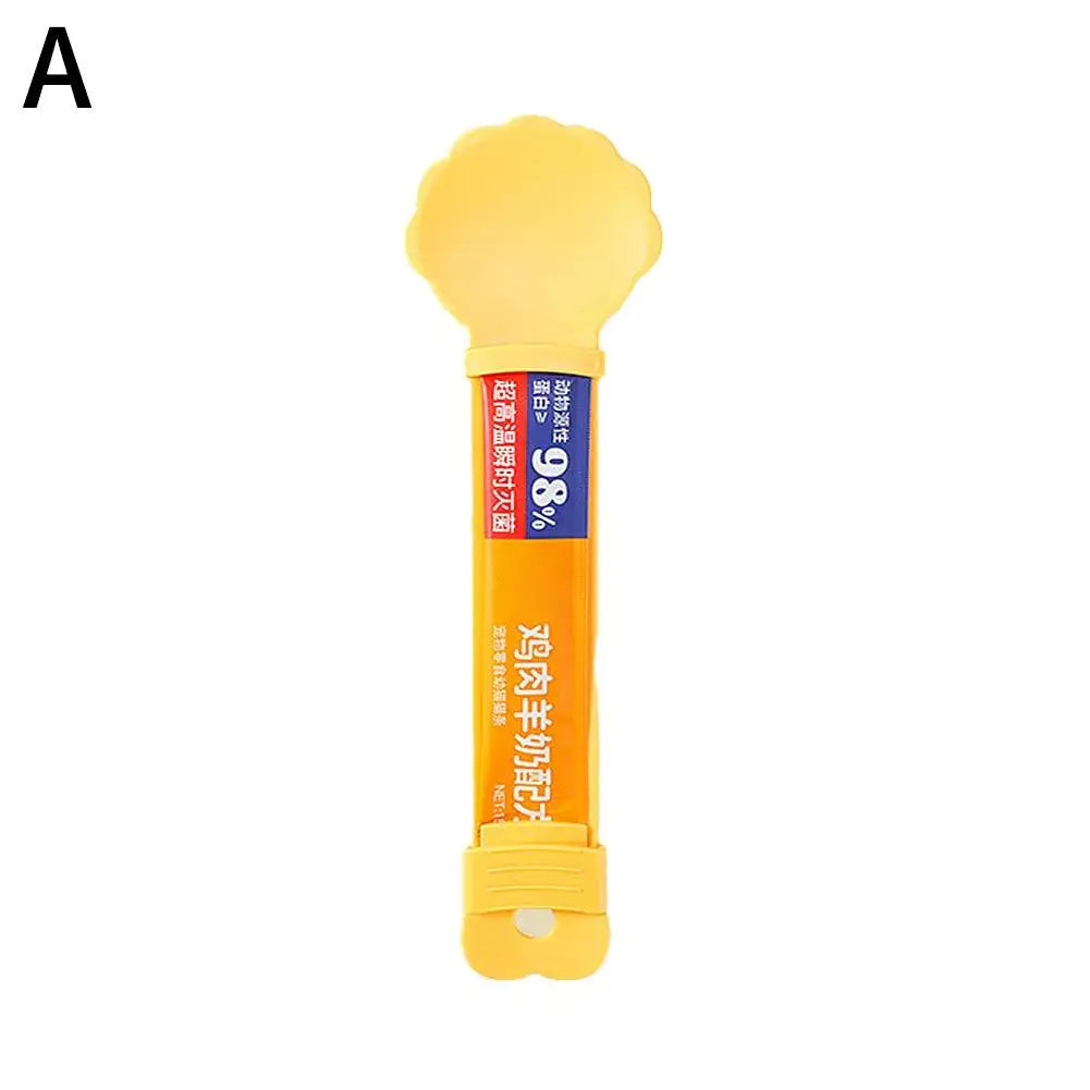 Long Handle Cat Strip Feeder Spoon Cat Food Strip Squeezer Pet Meat Mud Food Squeeze Treat Dispense Spoon For Cats Pet Supplies