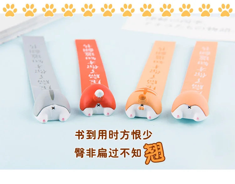 1pcs Cute Cartoon Cat Dog Hamster Fox Ass Bookmarks Kawayi Novelty Book Reading Item Creative Gift  Kids Children Stationery